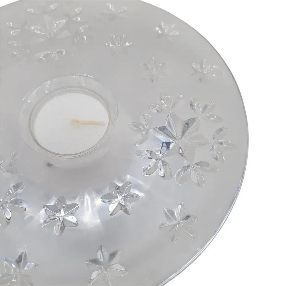 Mikasa Radiant Star Solid Lead Crystal Votive Holder Unused 6 3/4